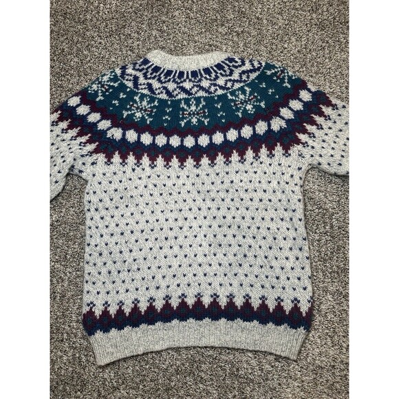 Vintage 80s/90s Woolrich Woman Scenic Fair Isle Sheep Wool Knit Sweater Size M - Picture 6 of 6